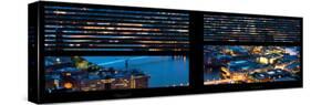 Window View of City of London at Night - River Thames - London - UK - England - United Kingdom-Philippe Hugonnard-Stretched Canvas