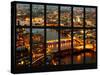 Window View of City of London at Night - River Thames - London - UK - England - United Kingdom-Philippe Hugonnard-Stretched Canvas