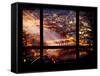 Window View of City of London at Night - River Thames - London - UK - England - United Kingdom-Philippe Hugonnard-Framed Stretched Canvas