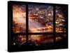 Window View of City of London at Night - River Thames - London - UK - England - United Kingdom-Philippe Hugonnard-Stretched Canvas