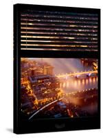 Window View of City of London at Night - River Thames - London - UK - England - United Kingdom-Philippe Hugonnard-Stretched Canvas