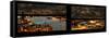 Window View of City of London at Night - River Thames - London - UK - England - United Kingdom-Philippe Hugonnard-Framed Stretched Canvas