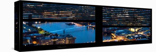 Window View of City of London at Night - River Thames - London - UK - England - United Kingdom-Philippe Hugonnard-Stretched Canvas