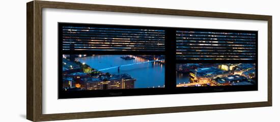 Window View of City of London at Night - River Thames - London - UK - England - United Kingdom-Philippe Hugonnard-Framed Photographic Print