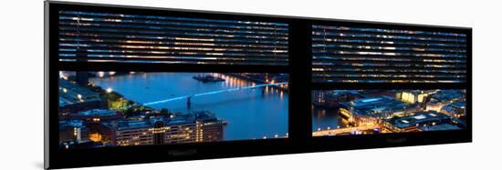 Window View of City of London at Night - River Thames - London - UK - England - United Kingdom-Philippe Hugonnard-Mounted Photographic Print