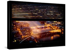 Window View of City of London at Night - River Thames - London - UK - England - United Kingdom-Philippe Hugonnard-Stretched Canvas