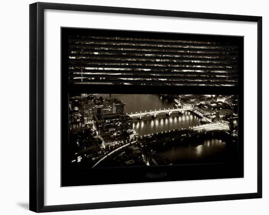 Window View of City of London at Night - River Thames - London - UK - England - United Kingdom-Philippe Hugonnard-Framed Photographic Print