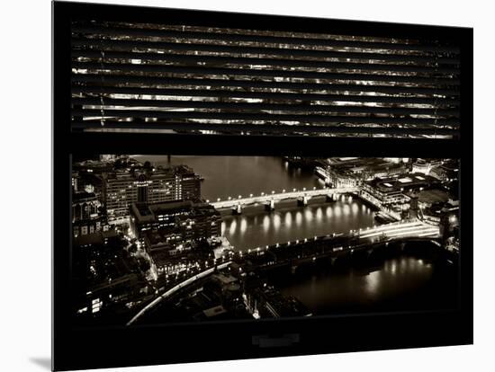 Window View of City of London at Night - River Thames - London - UK - England - United Kingdom-Philippe Hugonnard-Mounted Photographic Print