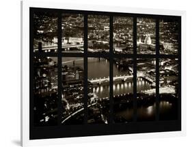 Window View of City of London at Night - River Thames - London - UK - England - United Kingdom-Philippe Hugonnard-Framed Photographic Print