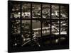 Window View of City of London at Night - River Thames - London - UK - England - United Kingdom-Philippe Hugonnard-Stretched Canvas