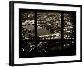 Window View of City of London at Night - River Thames - London - UK - England - United Kingdom-Philippe Hugonnard-Framed Photographic Print