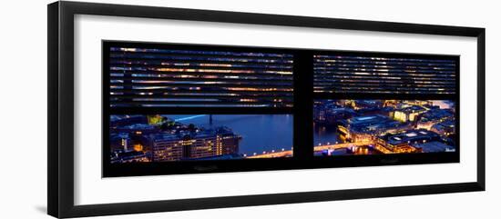 Window View of City of London at Night - River Thames - London - UK - England - United Kingdom-Philippe Hugonnard-Framed Photographic Print