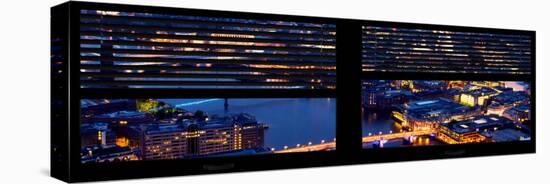 Window View of City of London at Night - River Thames - London - UK - England - United Kingdom-Philippe Hugonnard-Stretched Canvas