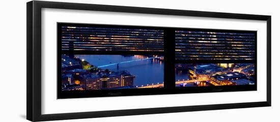 Window View of City of London at Night - River Thames - London - UK - England - United Kingdom-Philippe Hugonnard-Framed Photographic Print