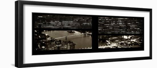 Window View of City of London at Night - River Thames - London - UK - England - United Kingdom-Philippe Hugonnard-Framed Photographic Print