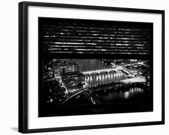 Window View of City of London at Night - River Thames - London - UK - England - United Kingdom-Philippe Hugonnard-Framed Photographic Print