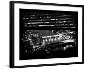 Window View of City of London at Night - River Thames - London - UK - England - United Kingdom-Philippe Hugonnard-Framed Photographic Print