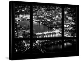 Window View of City of London at Night - River Thames - London - UK - England - United Kingdom-Philippe Hugonnard-Stretched Canvas