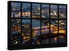 Window View of City of London at Night - River Thames - London - UK - England - United Kingdom-Philippe Hugonnard-Stretched Canvas