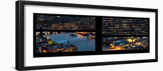 Window View of City of London at Night - River Thames - London - UK - England - United Kingdom-Philippe Hugonnard-Framed Photographic Print