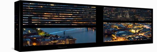 Window View of City of London at Night - River Thames - London - UK - England - United Kingdom-Philippe Hugonnard-Stretched Canvas