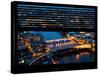 Window View of City of London at Night - River Thames - London - UK - England - United Kingdom-Philippe Hugonnard-Stretched Canvas