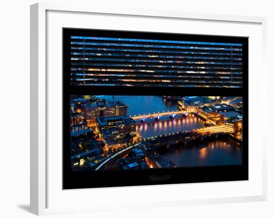 Window View of City of London at Night - River Thames - London - UK - England - United Kingdom-Philippe Hugonnard-Framed Photographic Print