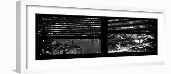 Window View of City of London at Night - River Thames - London - UK - England - United Kingdom-Philippe Hugonnard-Framed Photographic Print