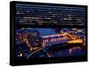 Window View of City of London at Night - River Thames - London - UK - England - United Kingdom-Philippe Hugonnard-Stretched Canvas