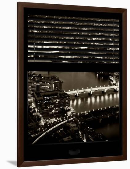 Window View of City of London at Night - River Thames - London - UK - England - United Kingdom-Philippe Hugonnard-Framed Photographic Print