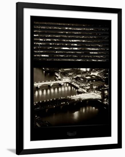 Window View of City of London at Night - River Thames - London - UK - England - United Kingdom-Philippe Hugonnard-Framed Photographic Print