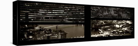 Window View of City of London at Night - River Thames - London - UK - England - United Kingdom-Philippe Hugonnard-Stretched Canvas