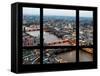 Window View of City of London at Nightfall - River Thames - London - UK - England-Philippe Hugonnard-Framed Stretched Canvas