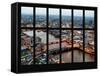 Window View of City of London at Nightfall - River Thames - London - UK - England-Philippe Hugonnard-Framed Stretched Canvas