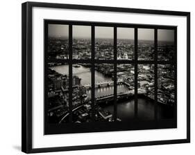 Window View of City of London at Nightfall - River Thames - London - UK - England-Philippe Hugonnard-Framed Photographic Print