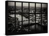 Window View of City of London at Nightfall - River Thames - London - UK - England-Philippe Hugonnard-Stretched Canvas