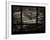 Window View of City of London at Pink-Night - River Thames - London - UK - England-Philippe Hugonnard-Framed Photographic Print