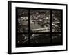 Window View of City of London at Pink-Night - River Thames - London - UK - England-Philippe Hugonnard-Framed Photographic Print