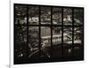 Window View of City of London at Pink-Night - River Thames - London - UK - England-Philippe Hugonnard-Framed Photographic Print