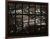 Window View of City of London at Pink-Night - River Thames - London - UK - England-Philippe Hugonnard-Framed Photographic Print