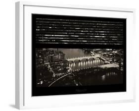 Window View of City of London at Pink-Night - River Thames - London - UK - England-Philippe Hugonnard-Framed Photographic Print