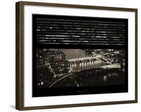 Window View of City of London at Pink-Night - River Thames - London - UK - England-Philippe Hugonnard-Framed Photographic Print