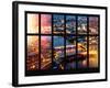 Window View of City of London at Pink-Night - River Thames - London - UK - England-Philippe Hugonnard-Framed Photographic Print