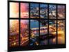 Window View of City of London at Pink-Night - River Thames - London - UK - England-Philippe Hugonnard-Mounted Photographic Print