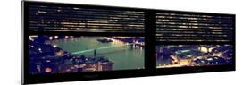 Window View of City of London at Pink-Night - River Thames - London - UK - England-Philippe Hugonnard-Mounted Photographic Print