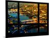 Window View of City of London at Pink-Night - River Thames - London - UK - England-Philippe Hugonnard-Mounted Photographic Print