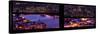 Window View of City of London at Pink-Night - River Thames - London - UK - England-Philippe Hugonnard-Stretched Canvas