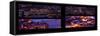 Window View of City of London at Pink-Night - River Thames - London - UK - England-Philippe Hugonnard-Framed Stretched Canvas