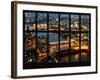 Window View of City of London at Pink-Night - River Thames - London - UK - England-Philippe Hugonnard-Framed Photographic Print