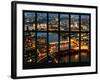 Window View of City of London at Pink-Night - River Thames - London - UK - England-Philippe Hugonnard-Framed Photographic Print